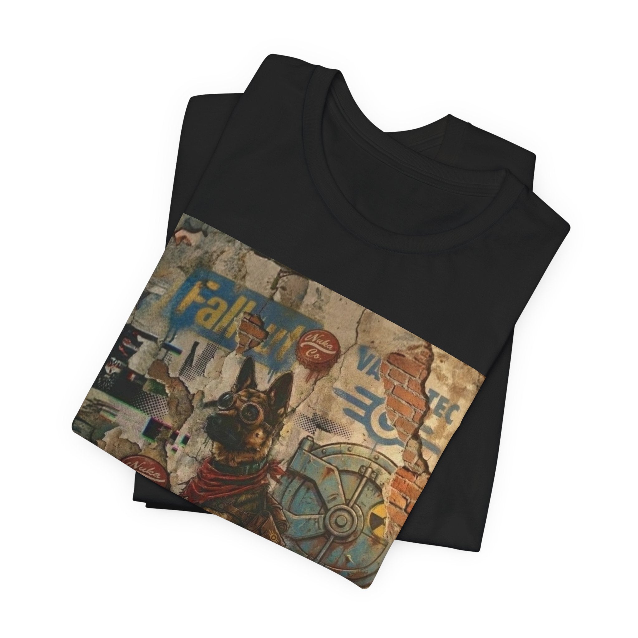 Fallout Dog Street Art T‑Shirt — Retro Post‑Apocalyptic Graffiti Tee