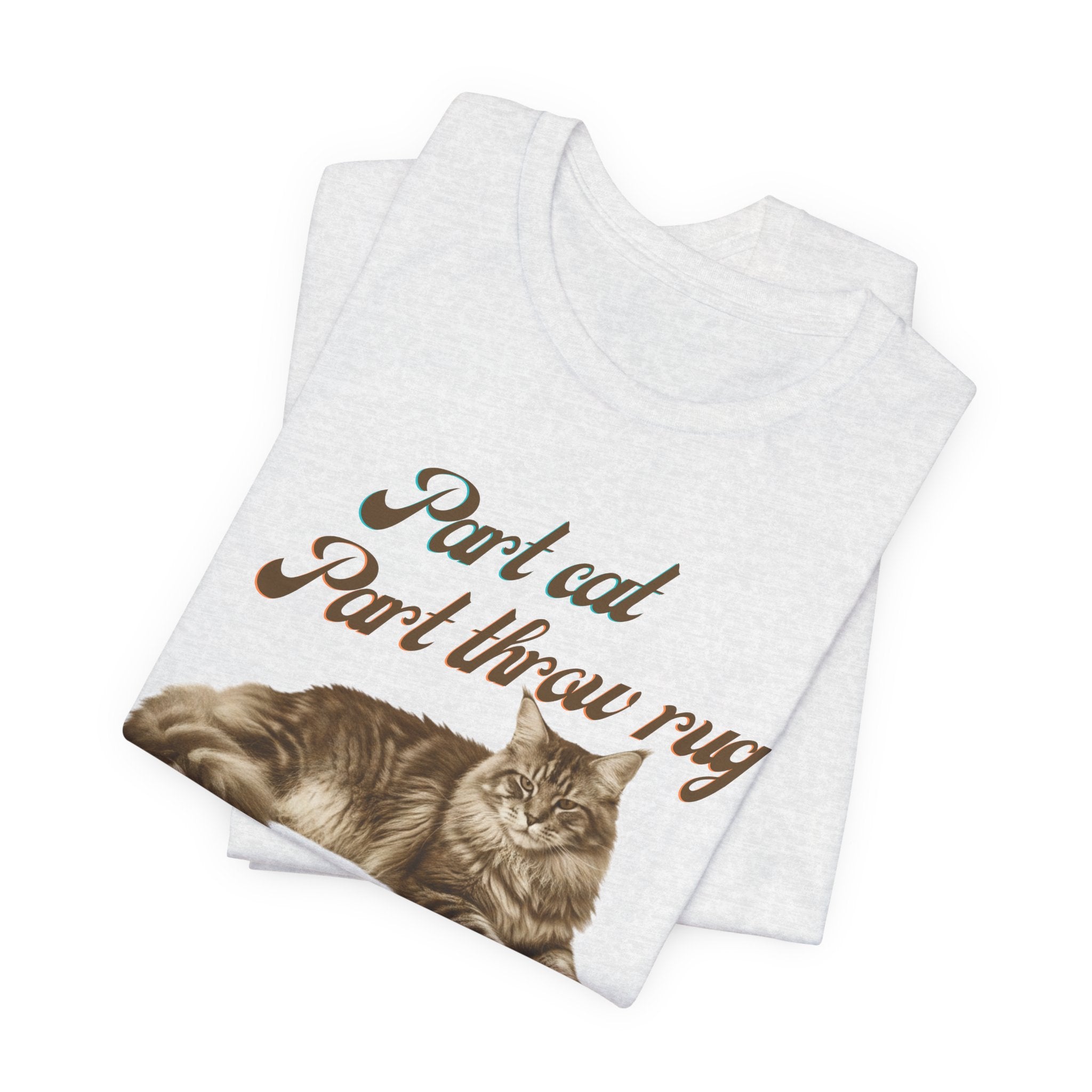 Maine Coon Cat T-Shirt | Vintage Maine Coon Cat Illustration, Part Cat Part throw rug