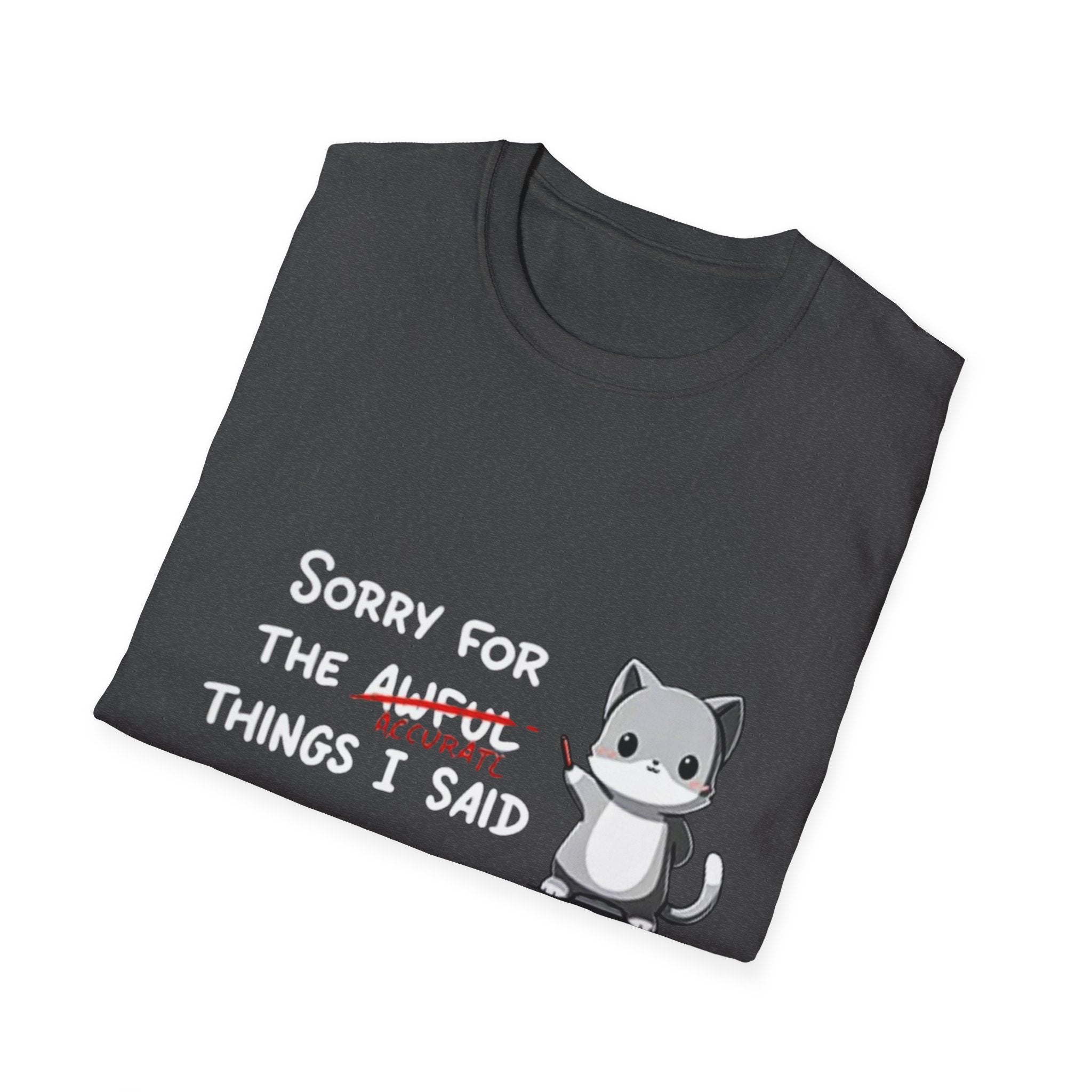 Sorry for the Awful Things I Said Cat T-Shirt | Cute Apology Cat Tee