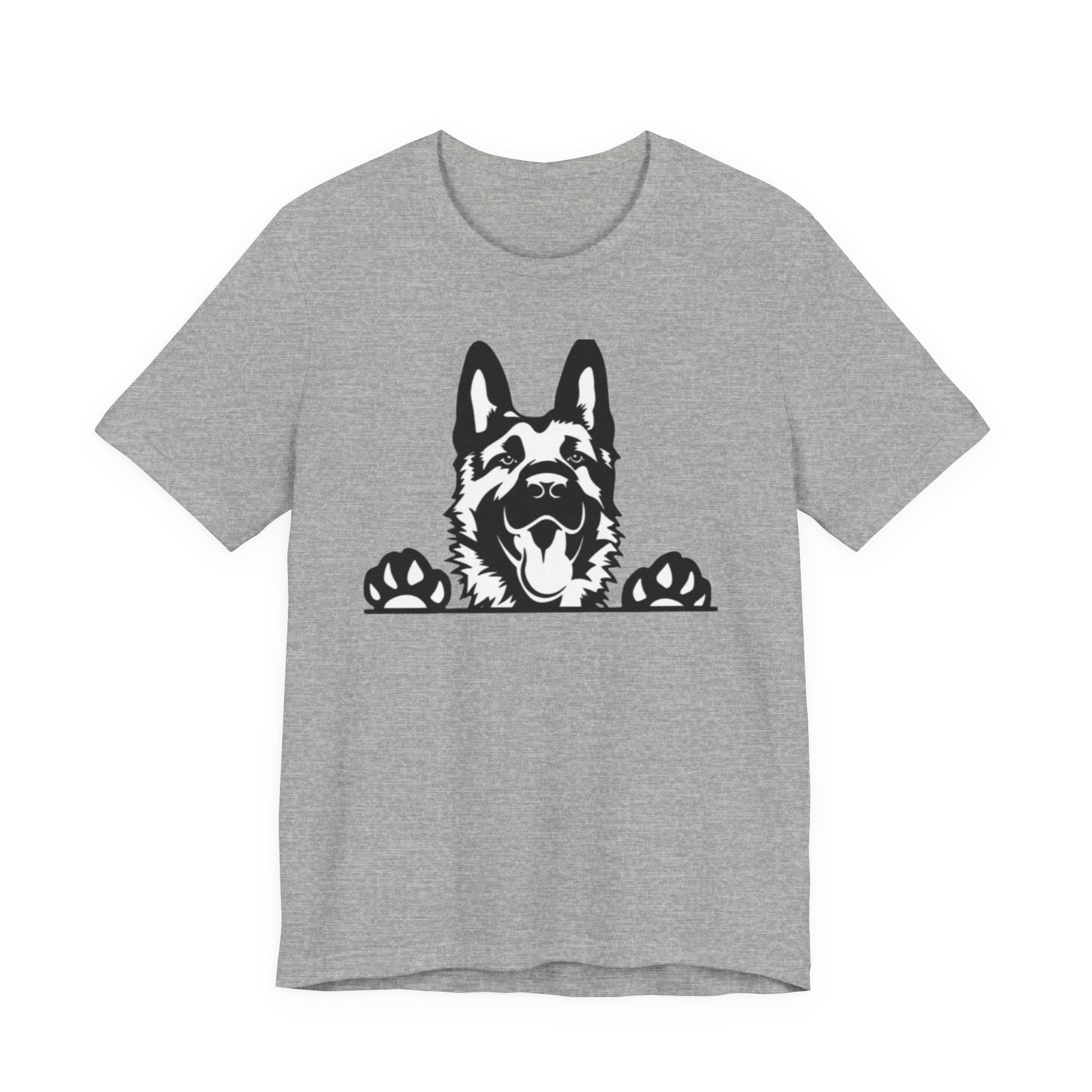German Shepherd Peeking T-Shirt — Dog Lover Paw Print Tee