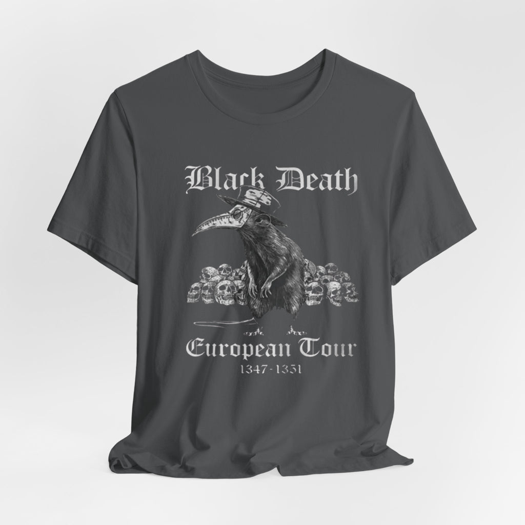 Black Death Plague Doctor crow European Tour T-Shirt | 1347-1351 gothic tee