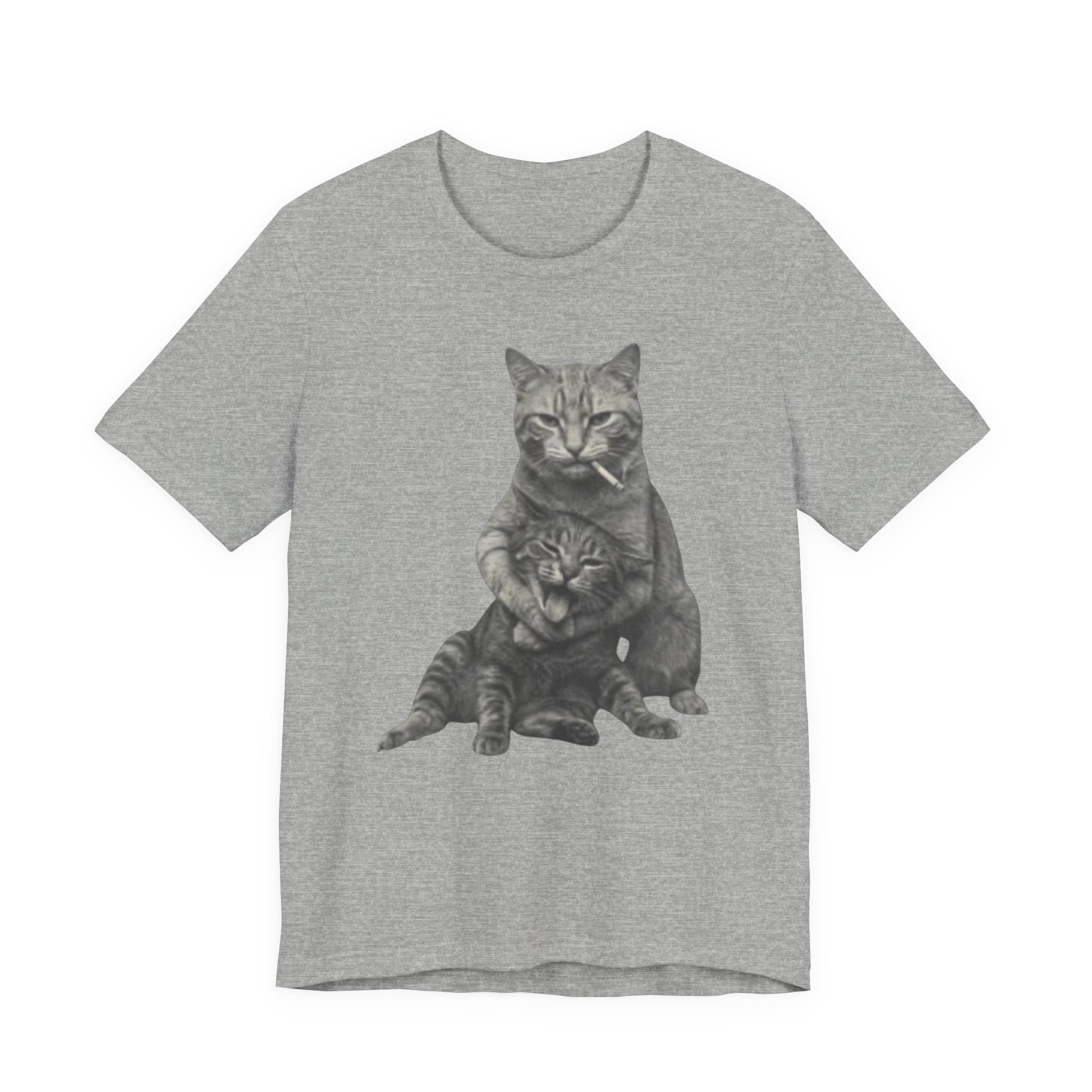 Cat Hug T-Shirt — Cute Vintage Cat Illustration Tee