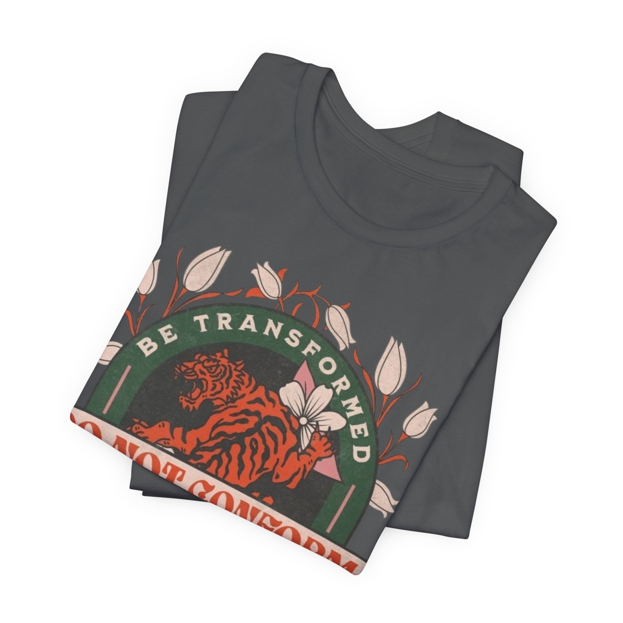 Do Not Conform Christian Floral Tiger Tee | Romans 12:2 Bible Verse