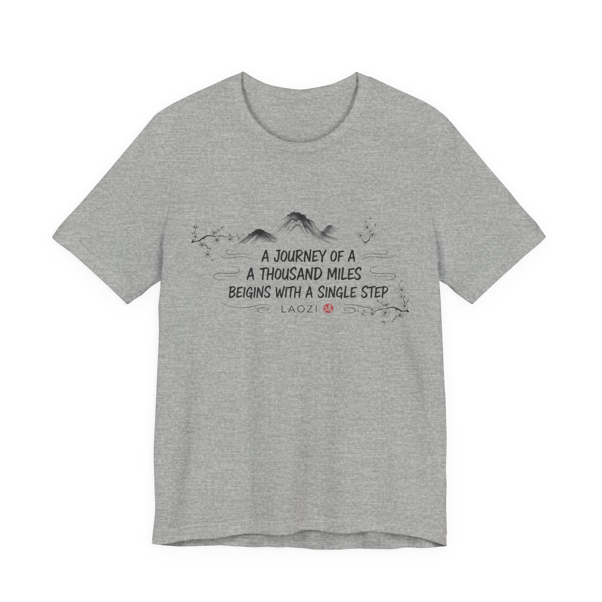 A Journey of a Thousand Miles tee | Mountain Quote Shirt, Minimal Zen Design