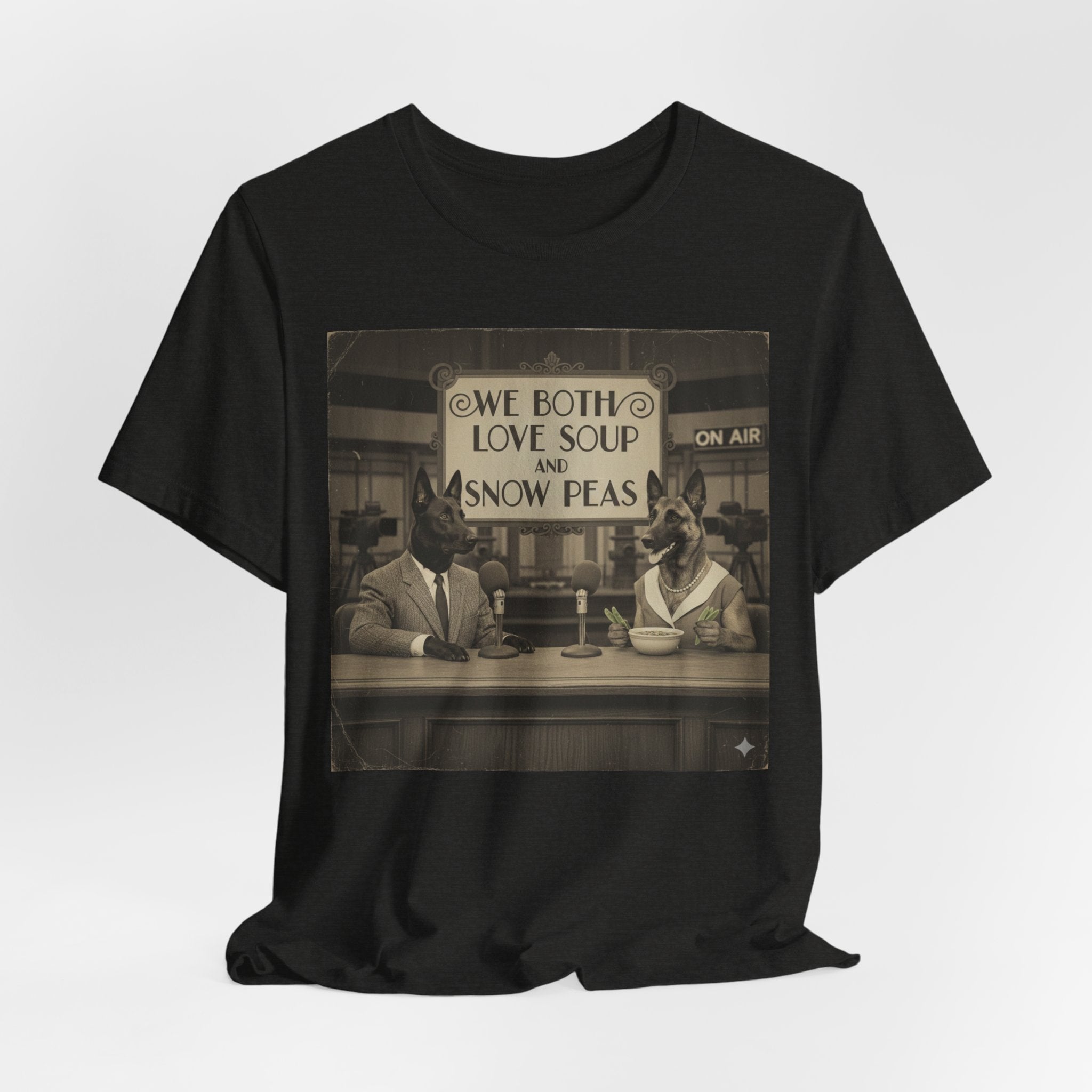 Best In Show quote tee, Vintage Radio Hosts 'We Both Love Soup and Snow Peas' T-Shirt