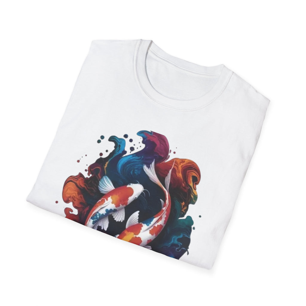 Koi Fish Watercolor T-Shirt — Vibrant Zen Aquarium Graphic Tee