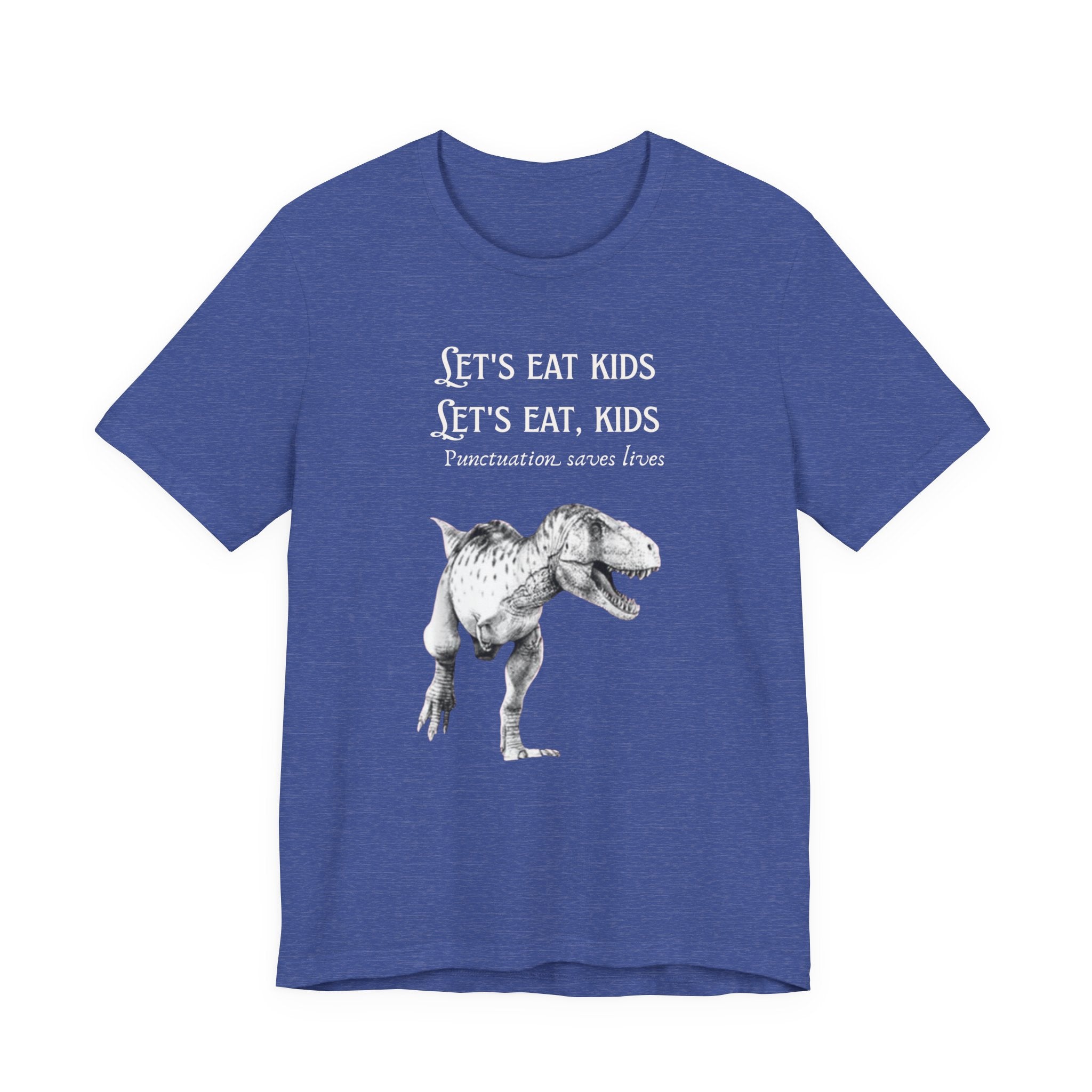 Let's Eat Kids T-Shirt | Tyrannosaurus Rex Grammar Joke Tee, English Teacher shirt