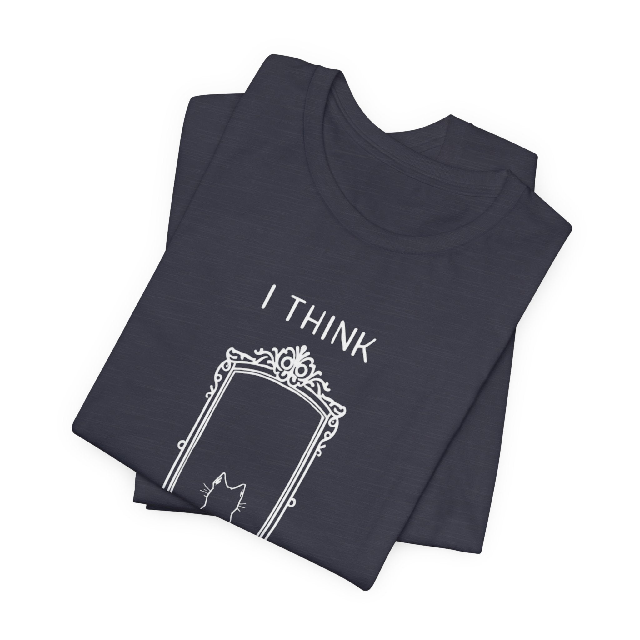 I Think Therefore I Am cat mirror T-Shirt | Cat Philosophy Tee