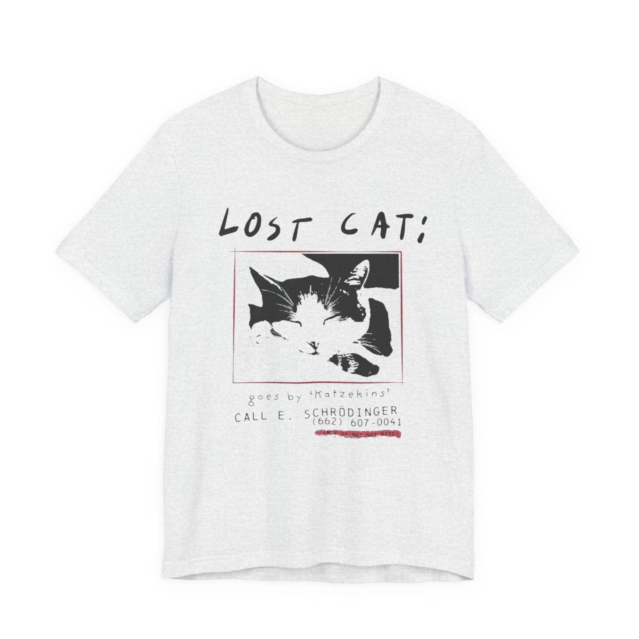 Lost Cat Poster Tee — Schrodinger Cat Graphic T-Shirt