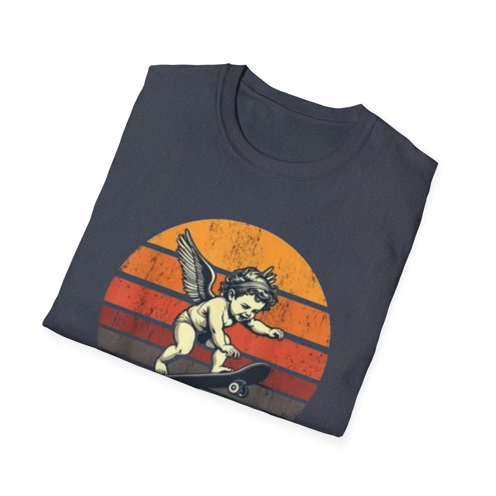 Cupid Stunt Skateboarding Cherub T-Shirt | Retro Sunset Graphic,  Valentines day shirt