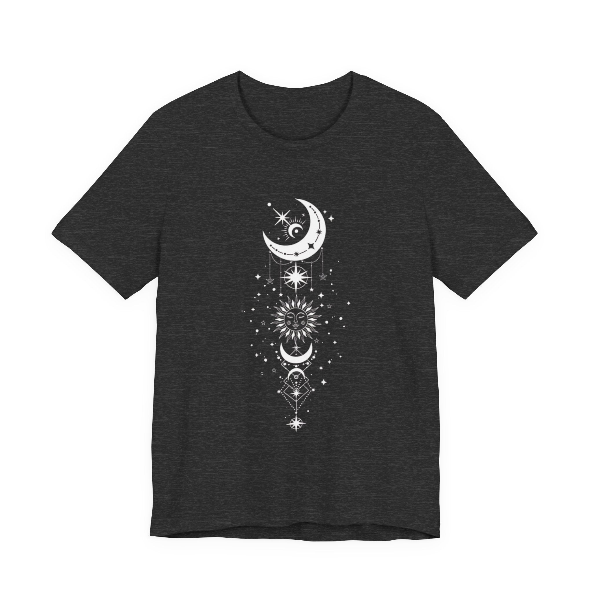 Celestial Moon Phase Tee, Unisex Graphic T-Shirt, Astrology Gift, Horoscope Apparel, Boho Style Top, Spiritual Wear