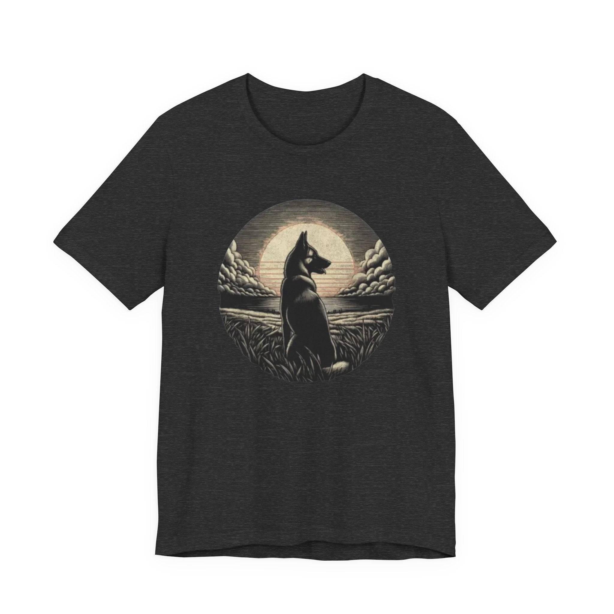 Belgian malinios silhouette sunset circle Tee | Nature, Moonlit Landscape