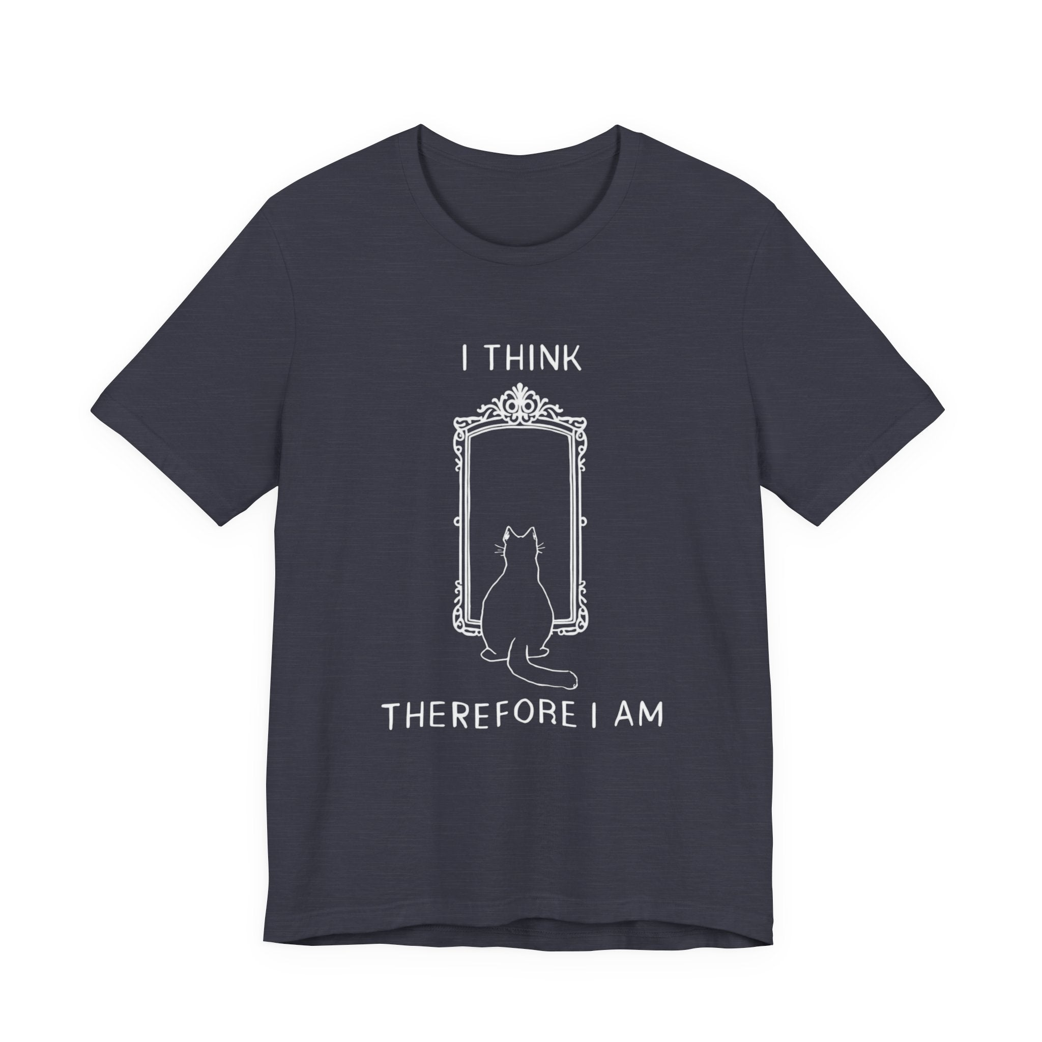 I Think Therefore I Am cat mirror T-Shirt | Cat Philosophy Tee