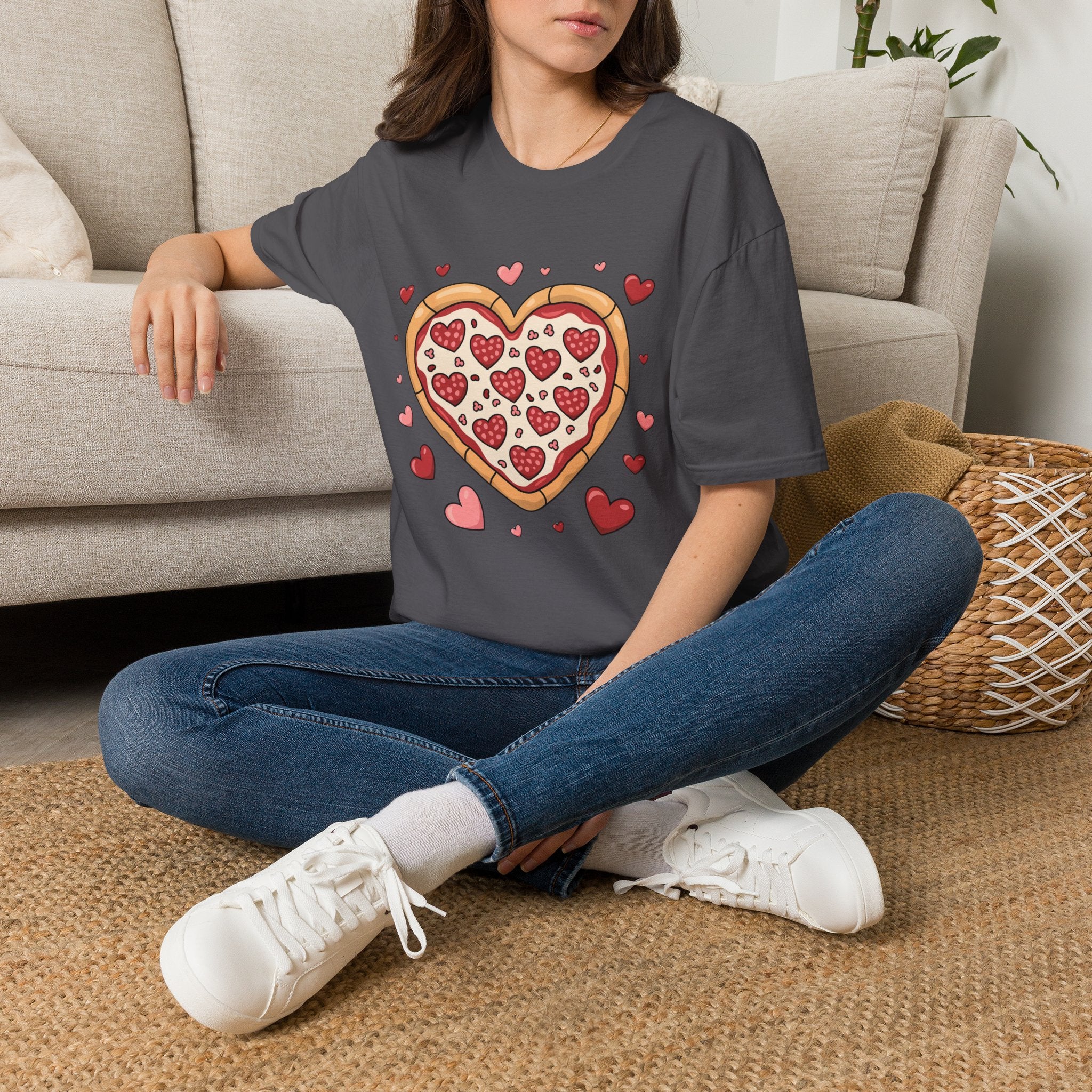 Pizza Heart T-Shirt, Foodie Tee, Love Pizza Shirt, Unisex Softstyle Tee, Pizza Lover Gift