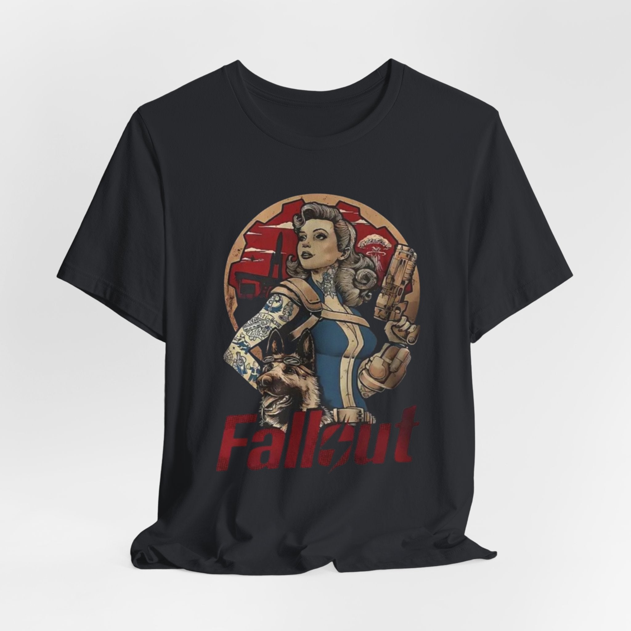 Fallout Pin-Up T‑Shirt — Vintage Vault Girl Retro Video Game Tee