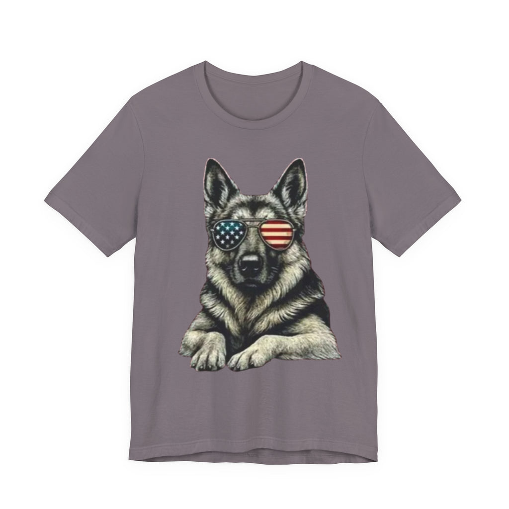German Shepherd, American Flag Sunglasses German Shepherd T-Shirt