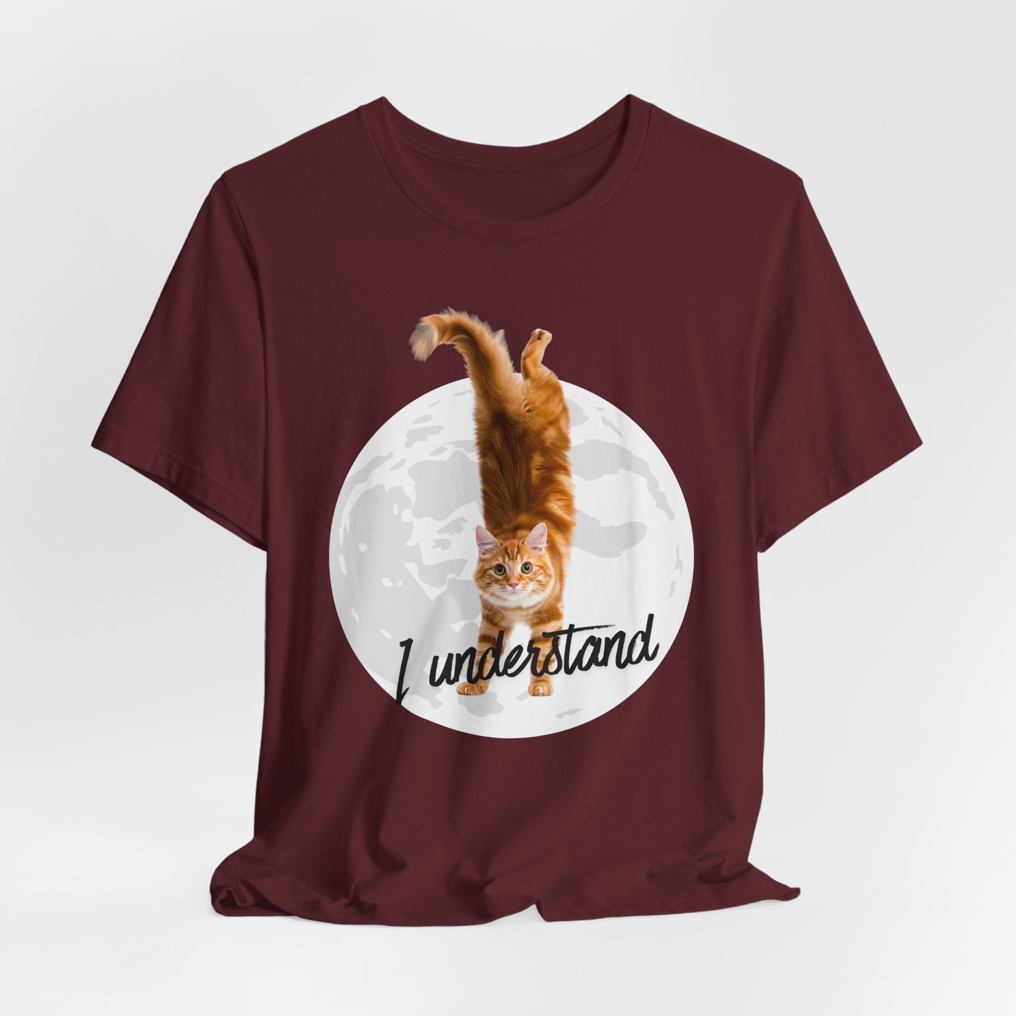 I Understand Cat Moon illustration tee | Ginger Cat, Moon Graphic Shirt