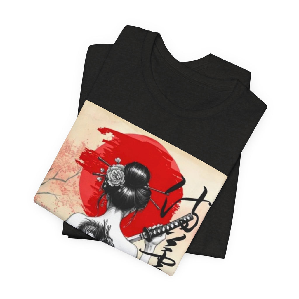 Geisha Portrait Tee | Japanese Red Sun, Dragon Tattoo, Calligraphy
