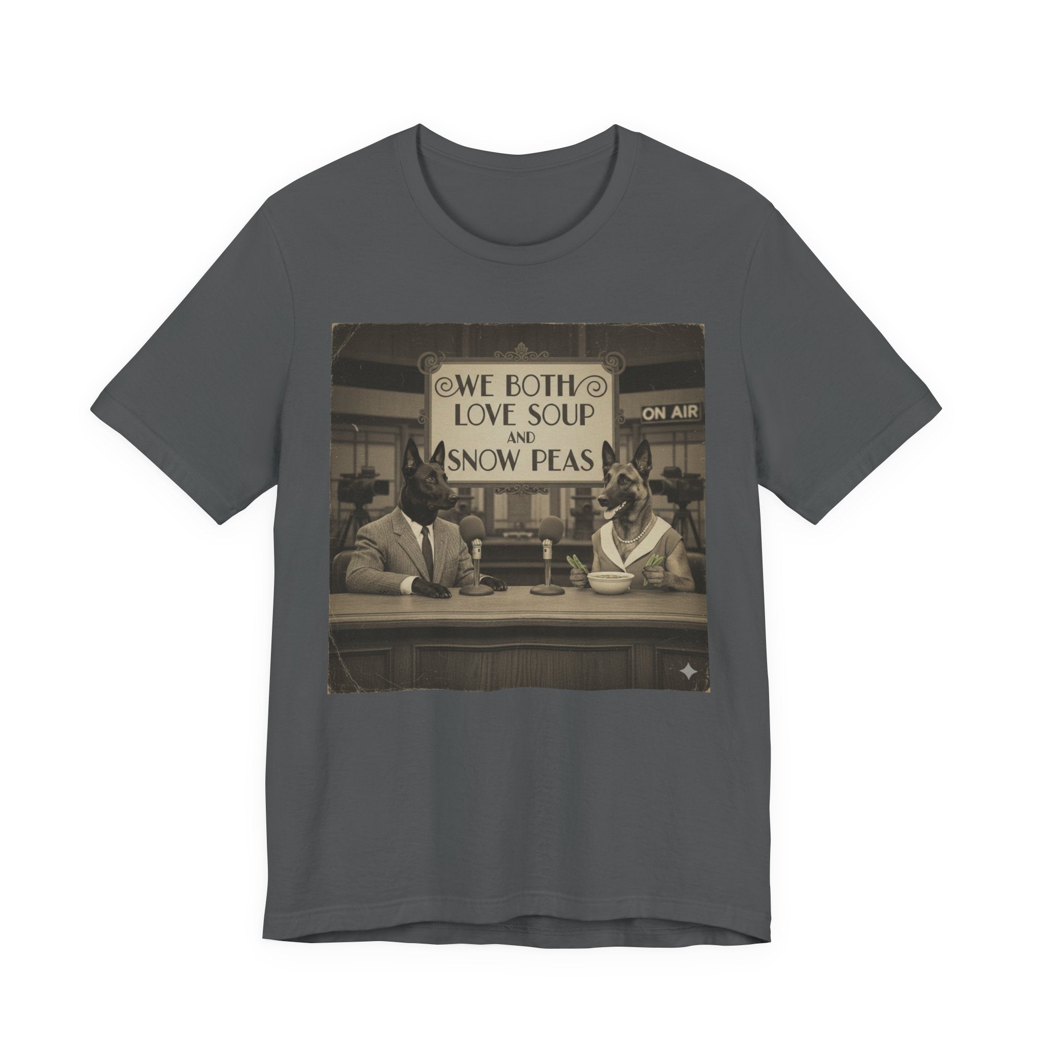 Best In Show quote tee, Vintage Radio Hosts 'We Both Love Soup and Snow Peas' T-Shirt