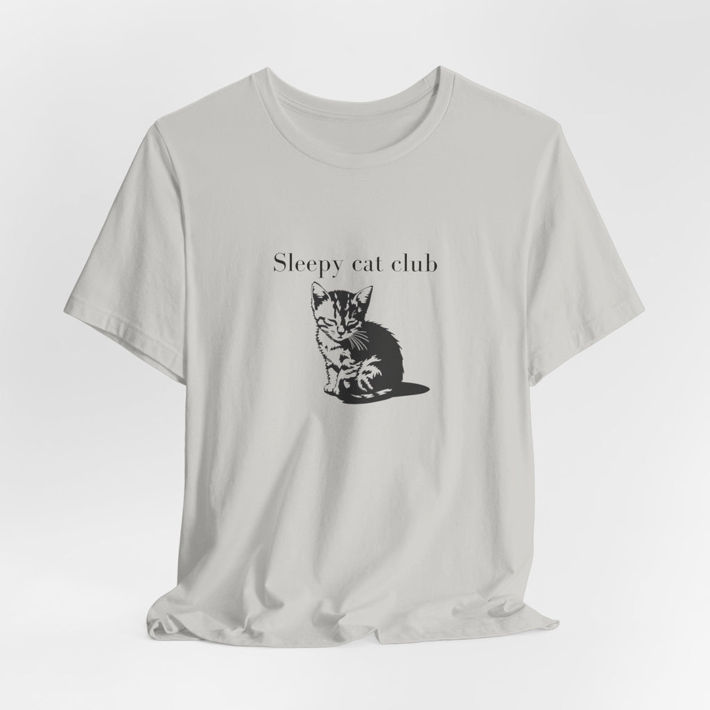 Sleepy Cat Club Tee, Cat Lover Shirt, Unisex Graphic Tee, Gift for Cat Owners, Cute Animal Apparel, Cozy Casual Wear