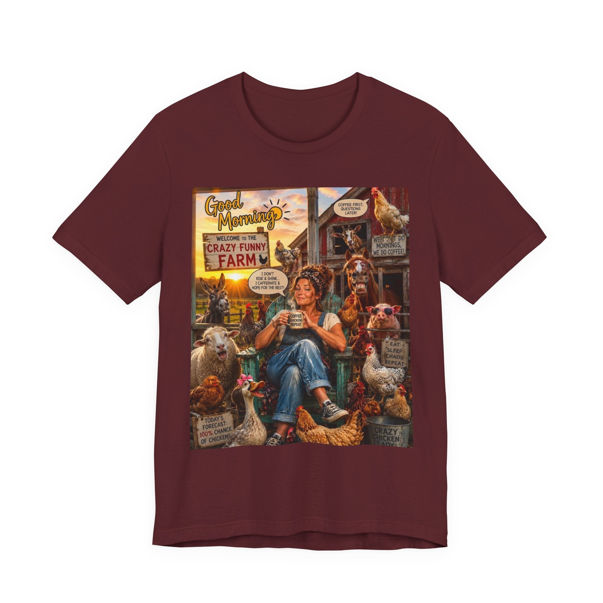 Farm Life T-Shirt — "Crazy Yummy Farm" Vintage Animal Graphic Tee