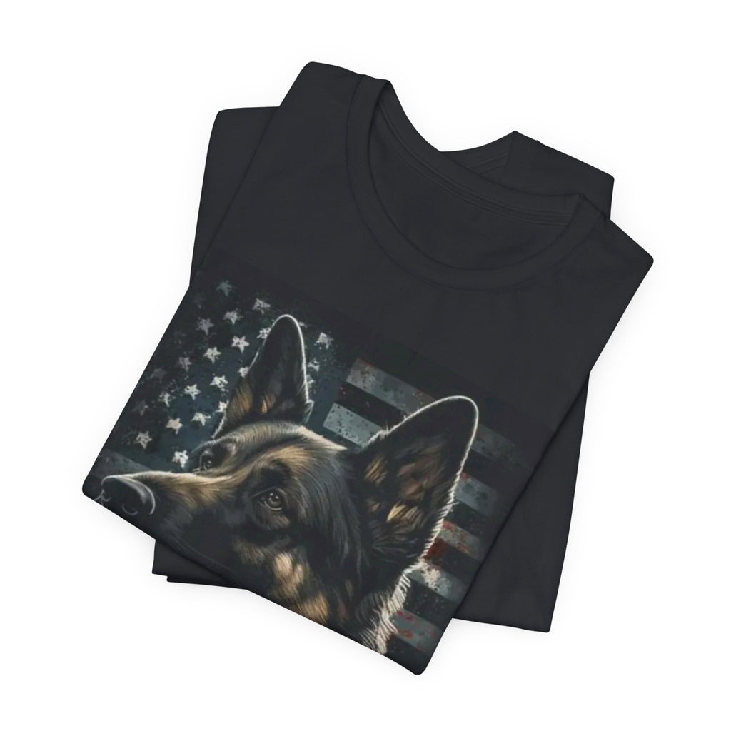 German Shepherd Patriotic Tee — Dog Lover American Flag Shirt