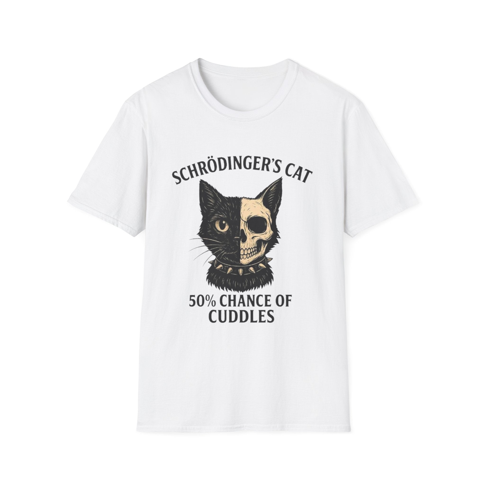 Schrödinger's Cat Funny T-Shirt — Double Split Experiment Cat Tee