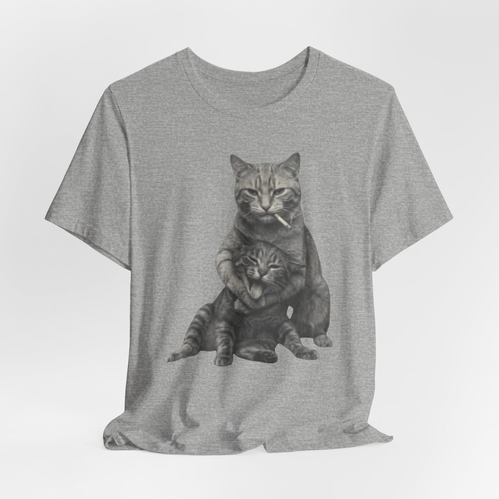 Cat Hug T-Shirt — Cute Vintage Cat Illustration Tee