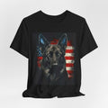German Shepherd Patriotic T-Shirt — Belgian Malinios Tee, American Flag Dog Tee