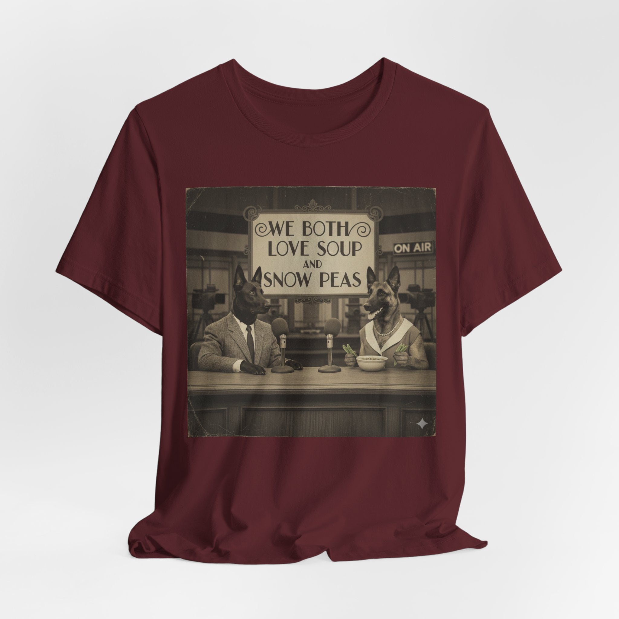 Best In Show quote tee, Vintage Radio Hosts 'We Both Love Soup and Snow Peas' T-Shirt