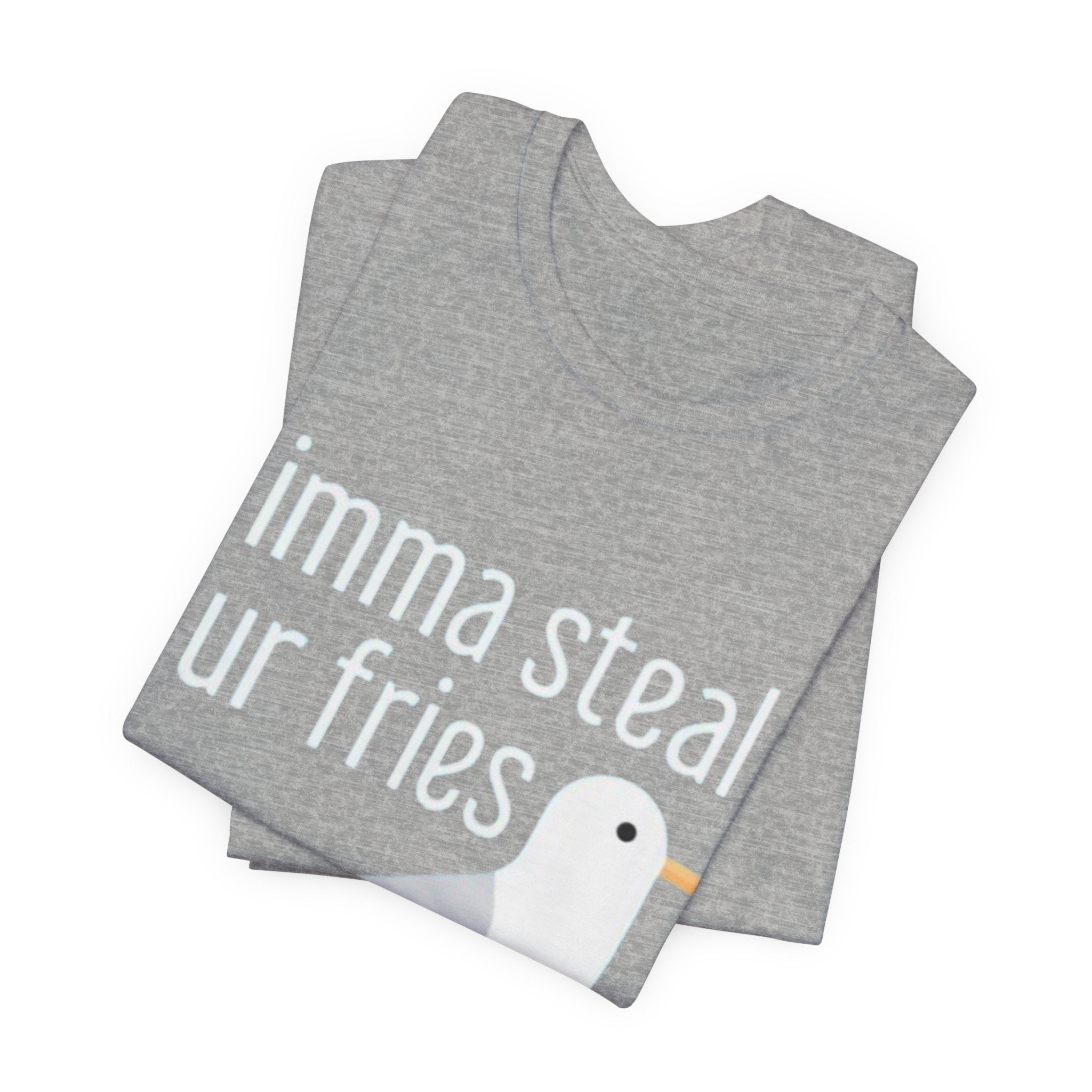 Funny Seagull Tee | Imma Steal Ur Fries | Casual T-Shirt, Gift for Food Lovers, Beachwear, Summer Outing, Humorous Apparel