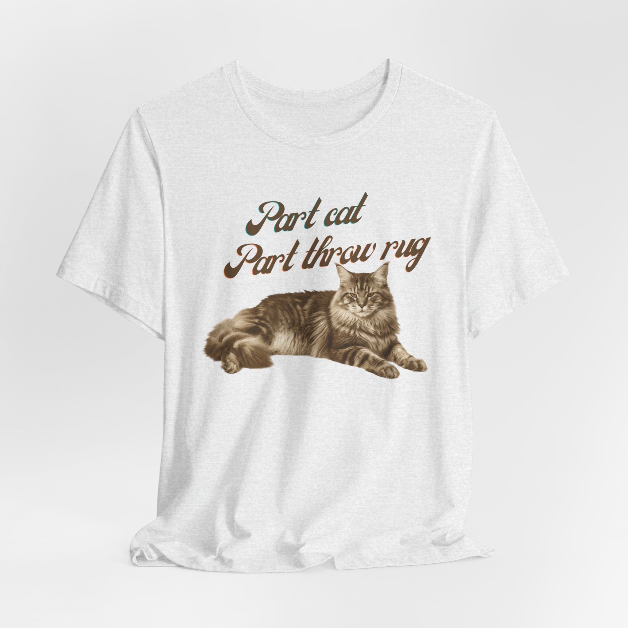 Maine Coon Cat T-Shirt | Vintage Maine Coon Cat Illustration, Part Cat Part throw rug