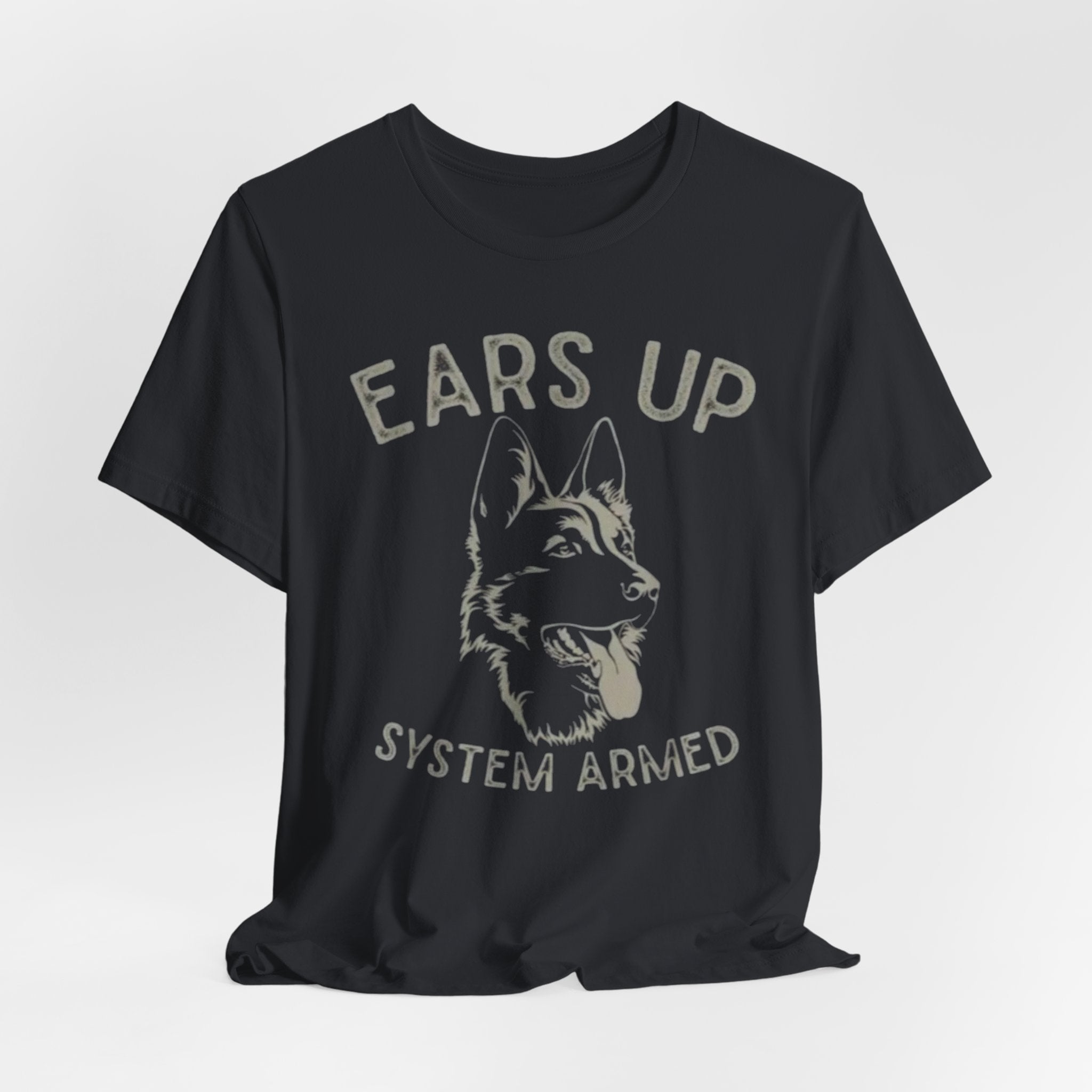 German Shepherd  Ears Up K9 Graphic Tee — "System Armed" German Shepherd Dog Shirt