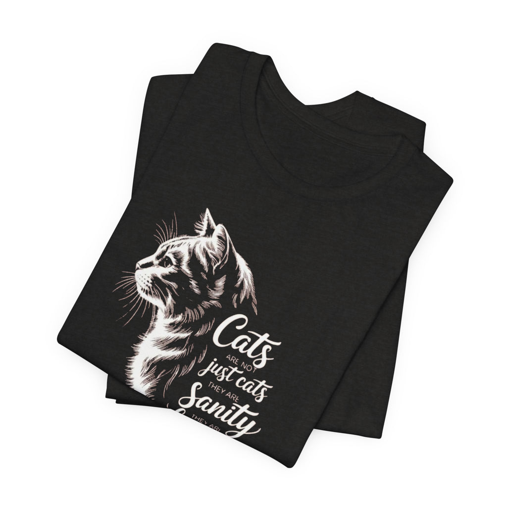 Cat Illustration Unisex Tee, Positive Vibes Motivational Tshirt, Cat Lover Shirt, Graphic Tee Gift, Inspirational Animal Tee