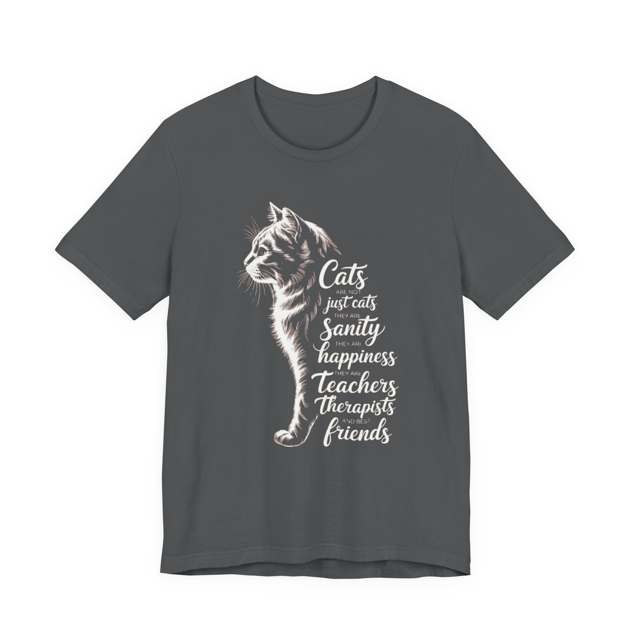 Cat Illustration Unisex Tee, Positive Vibes Motivational Tshirt, Cat Lover Shirt, Graphic Tee Gift, Inspirational Animal Tee