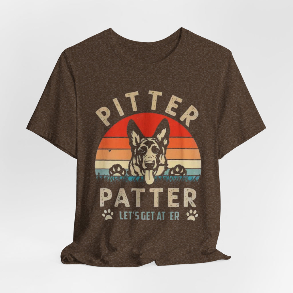 Pitter Patter German Shepherd Tee — 'Let's Get at 'Er' Retro Dog T-Shirt