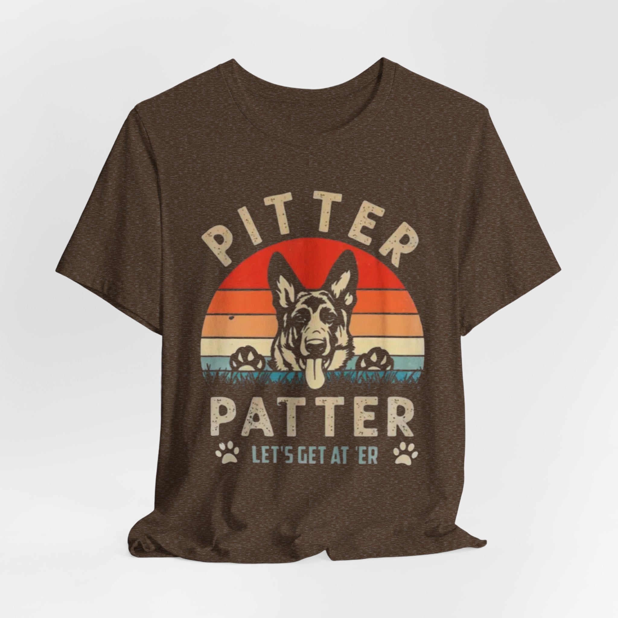 Pitter Patter German Shepherd Tee — 'Let's Get at 'Er' Retro Dog T-Shirt