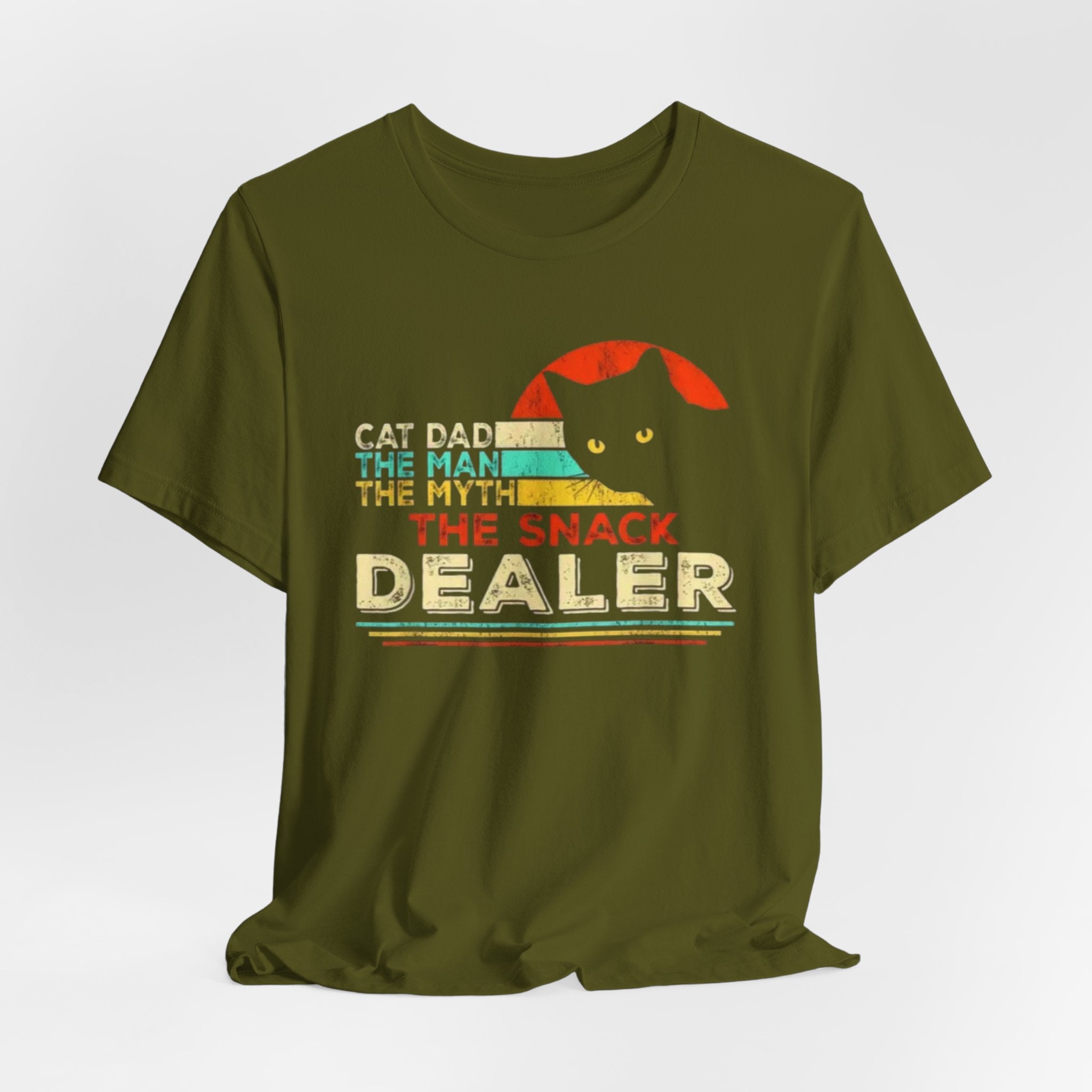 Cat Dad The Snack Dealer T-Shirt | Retro Cat Graphic