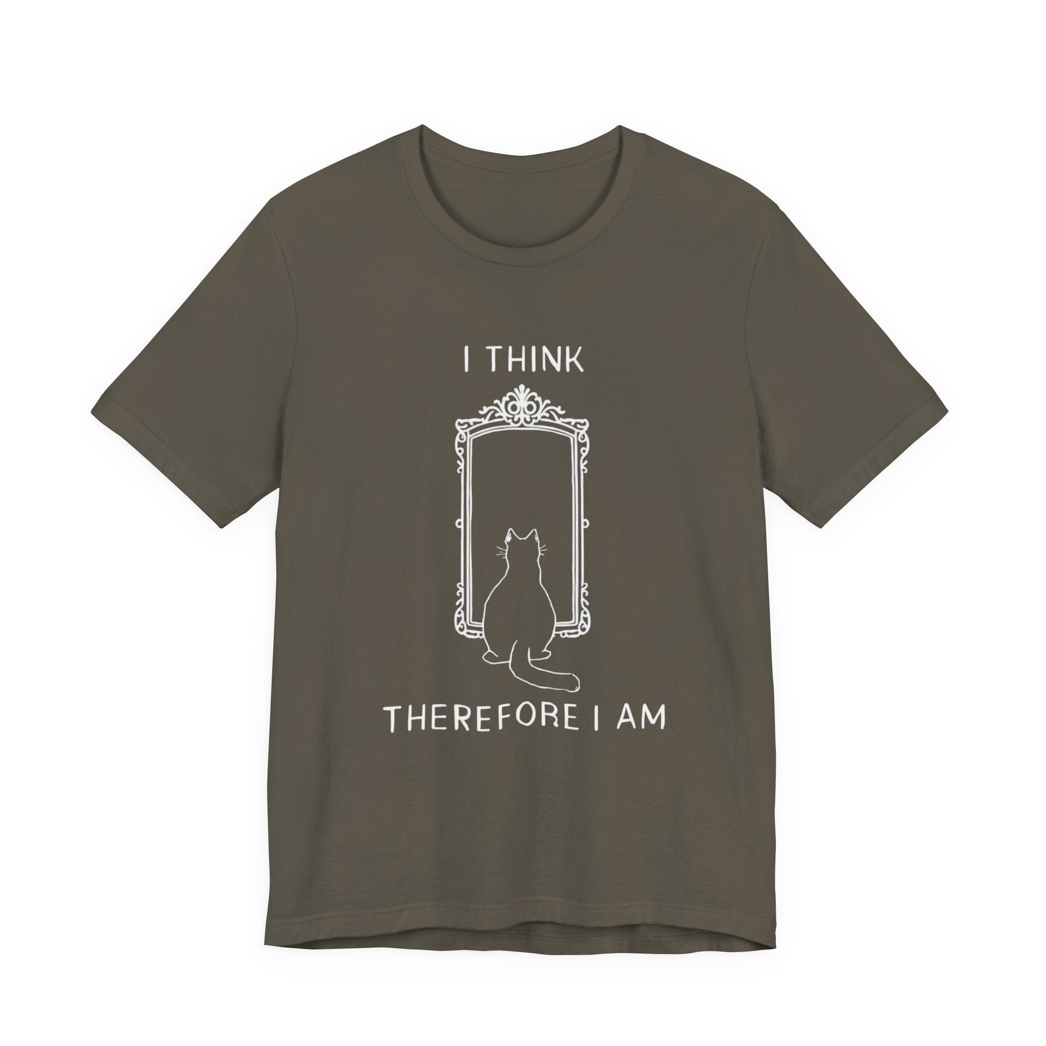 I Think Therefore I Am cat mirror T-Shirt | Cat Philosophy Tee
