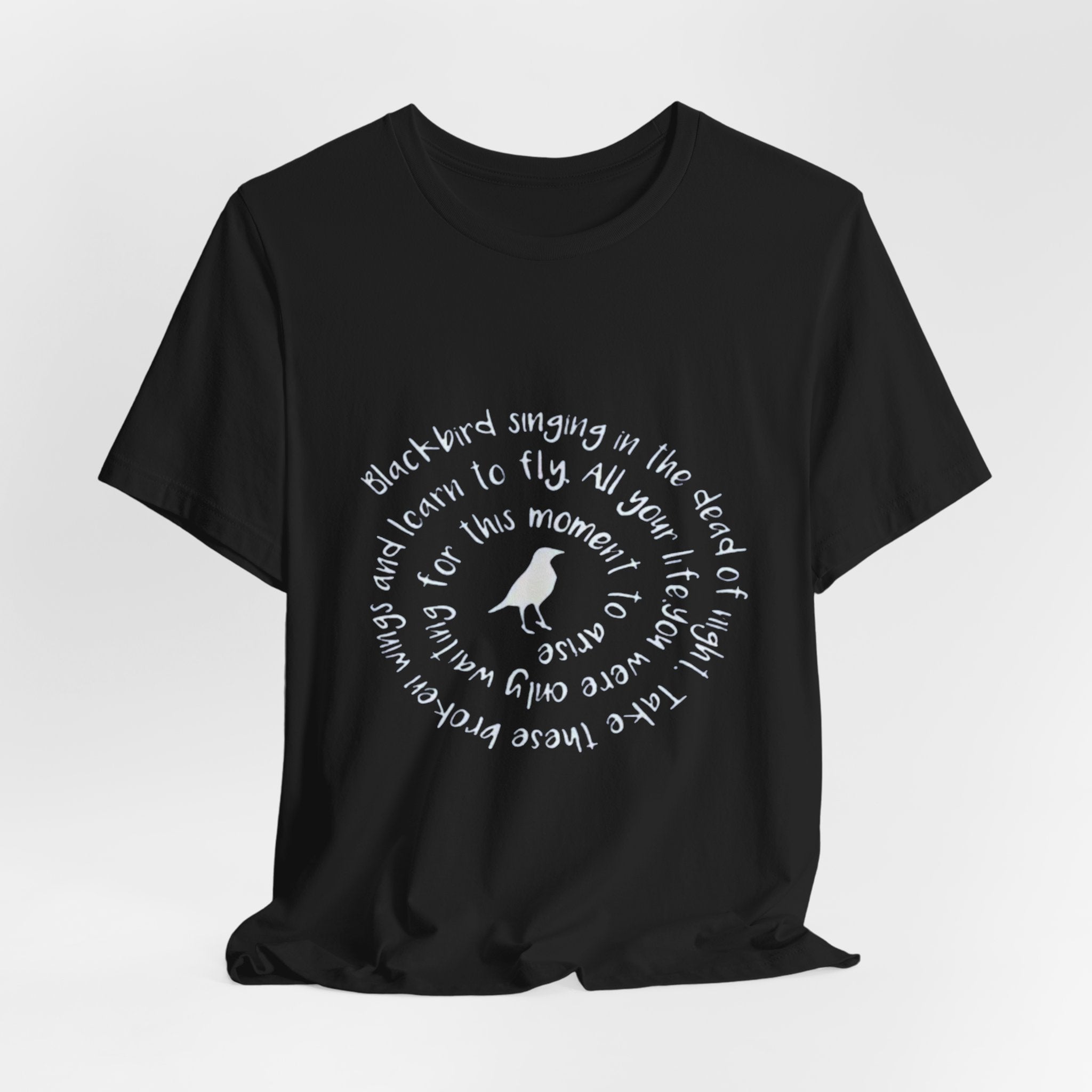 Circular Bird Quote Tee | White Short Sleeve T-Shirt