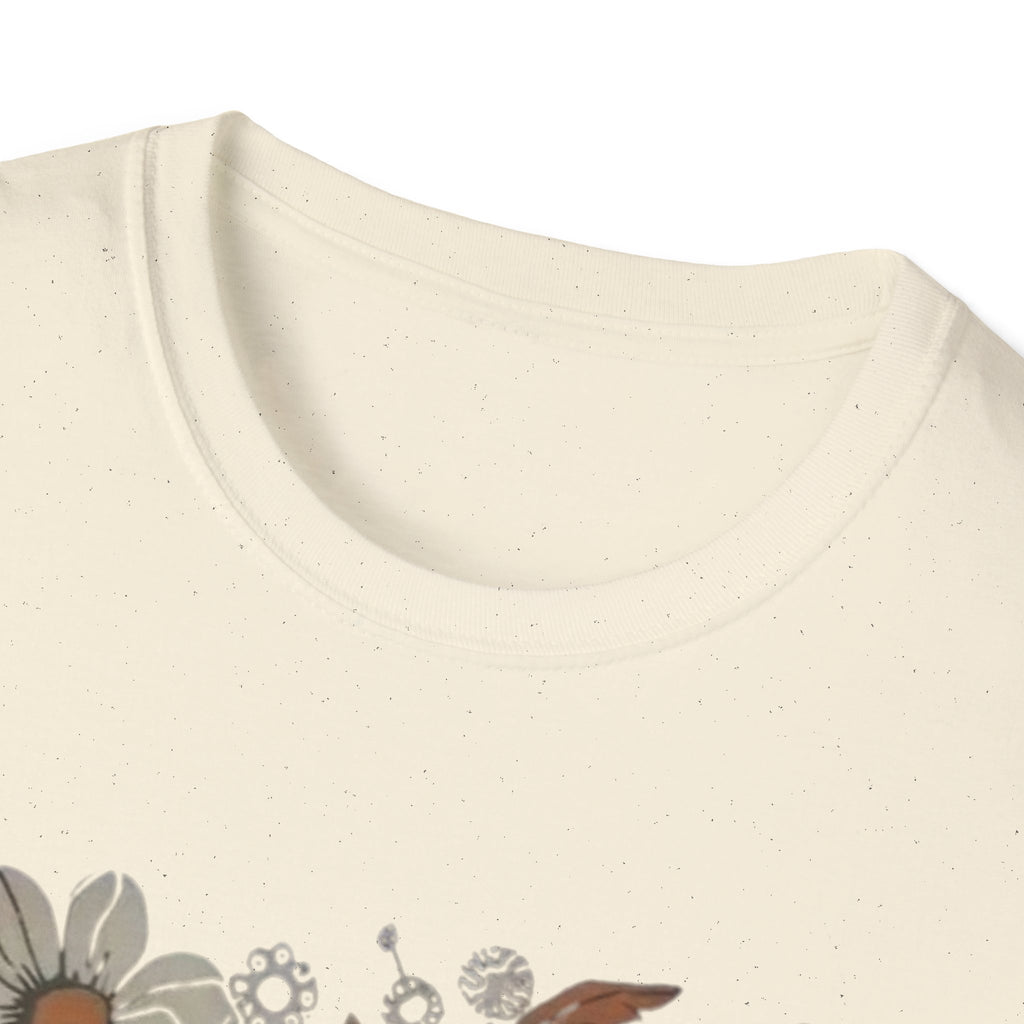 Botanical T-Shirt, Floral Tee, Lover Tee, Gift for Cat Owners, Nature-Inspired Apparel, Cute Animal Shirt, Casual Wardrobe Essential