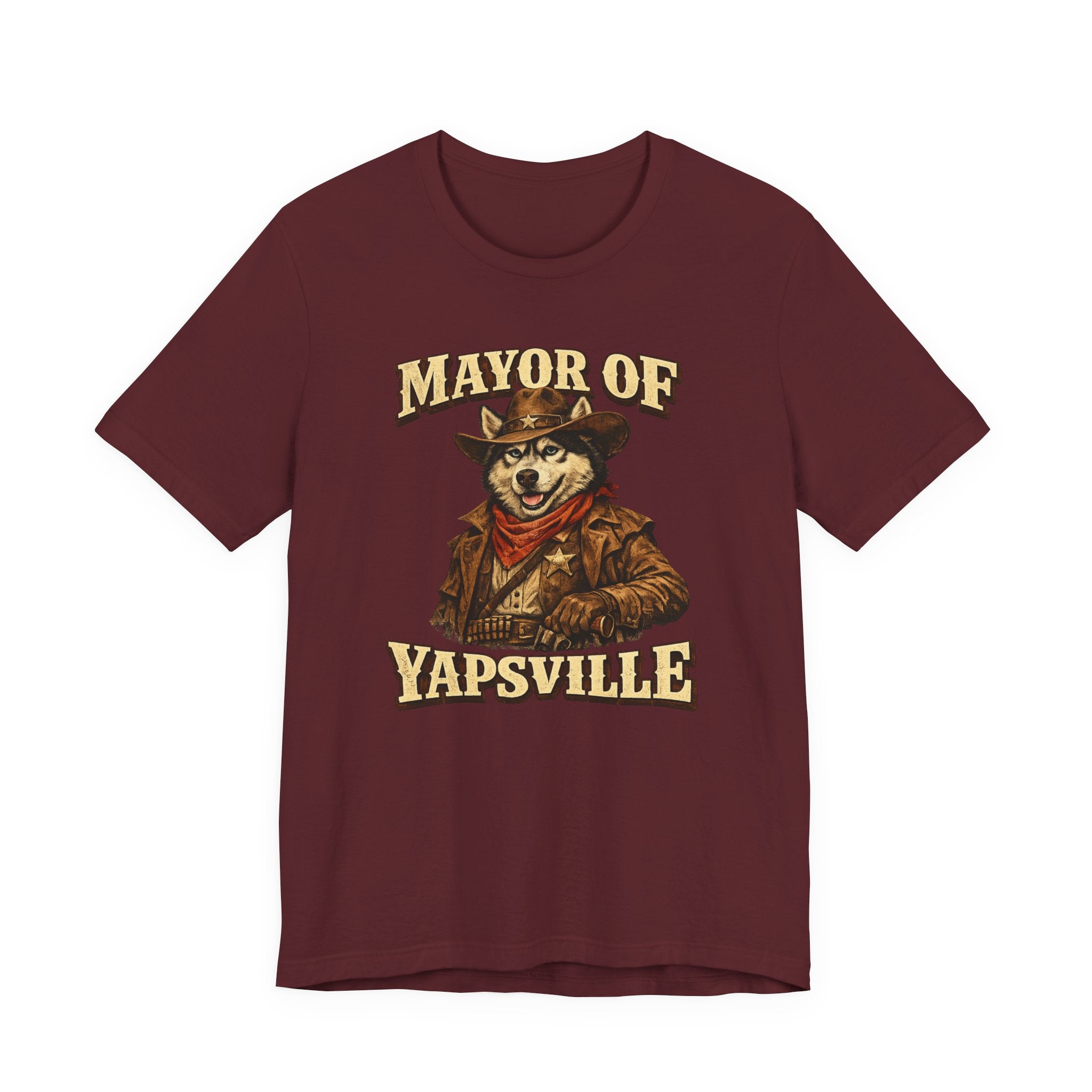 Mayor of Yapsville T-Shirt | Cowboy Dog Illustration, Western Humor