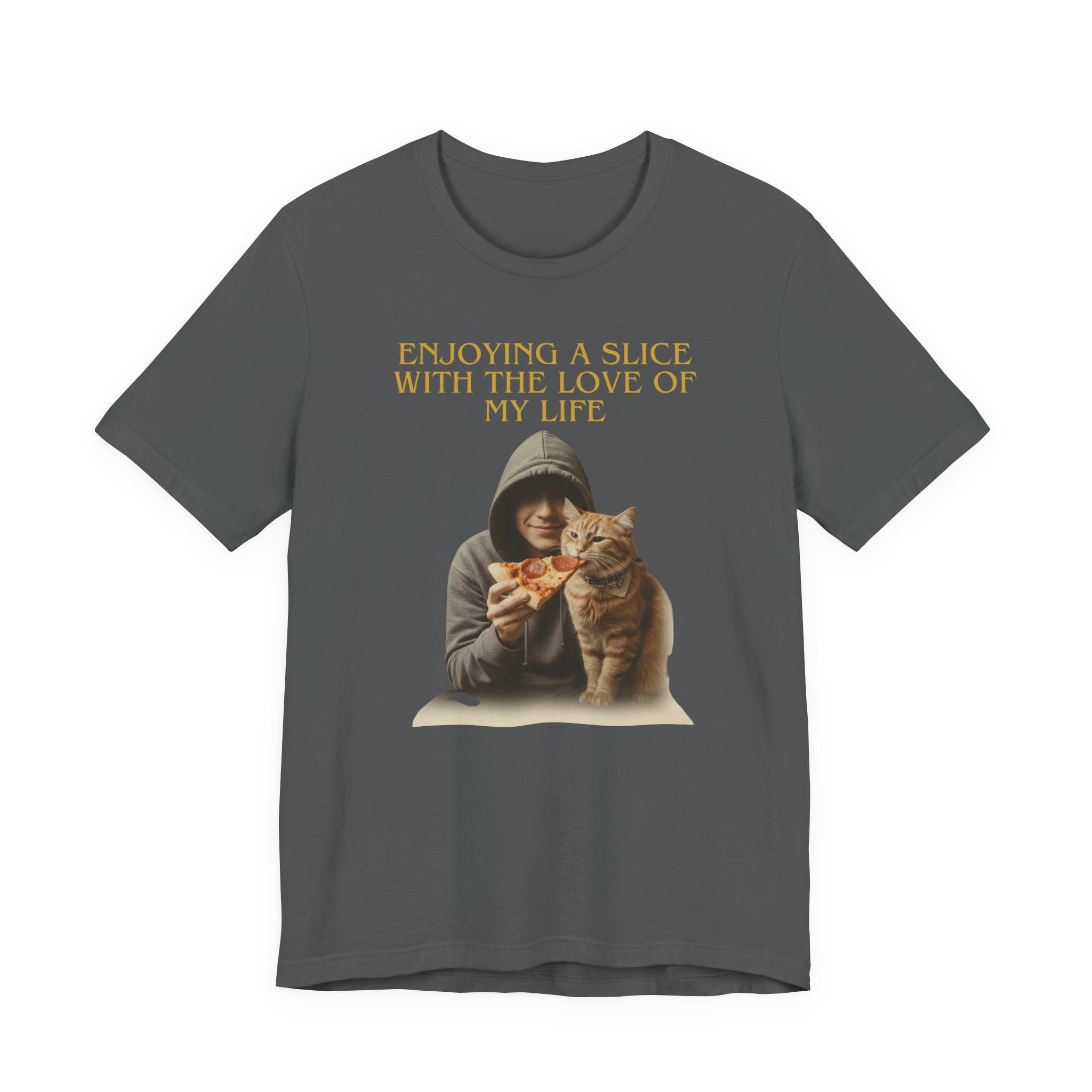 Enjoying a Slice With the Love of My Life T-Shirt | Cat Pizza Tee