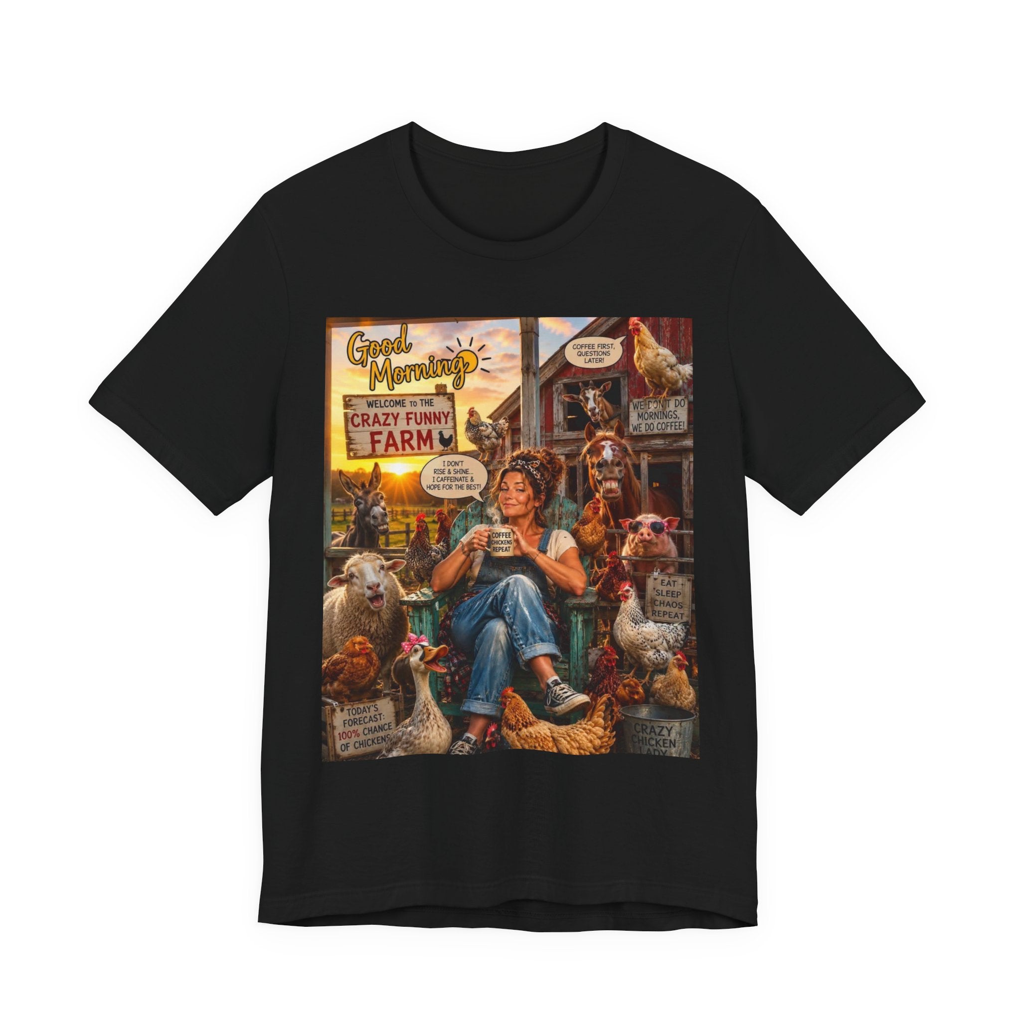 Farm Life T-Shirt — "Crazy Yummy Farm" Vintage Animal Graphic Tee
