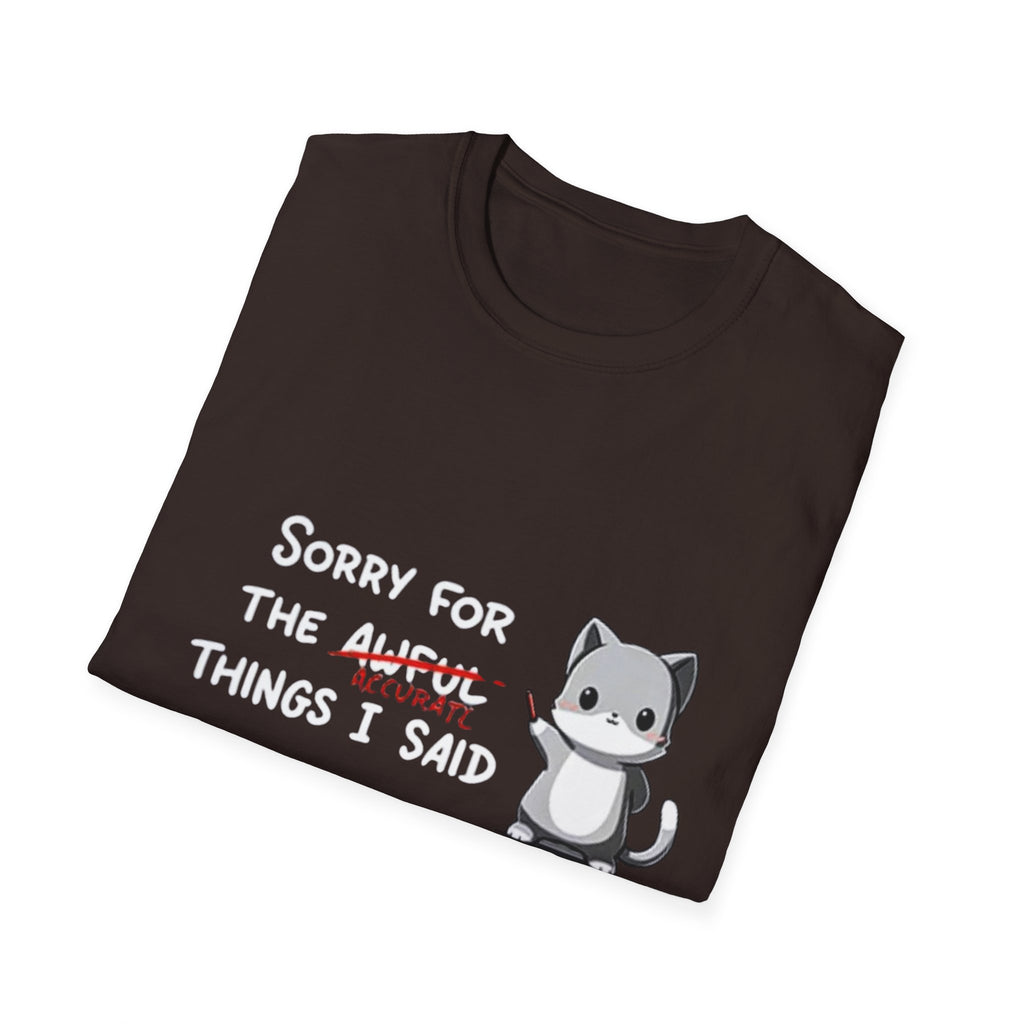 Sorry for the Awful Things I Said Cat T-Shirt | Cute Apology Cat Tee