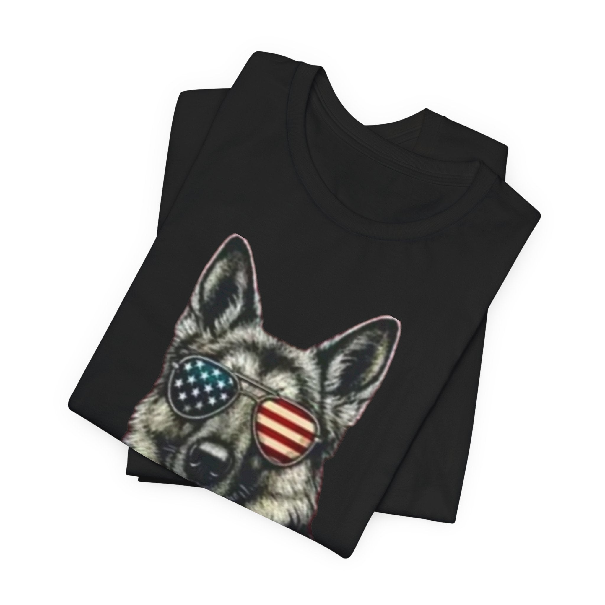 German Shepherd, American Flag Sunglasses German Shepherd T-Shirt