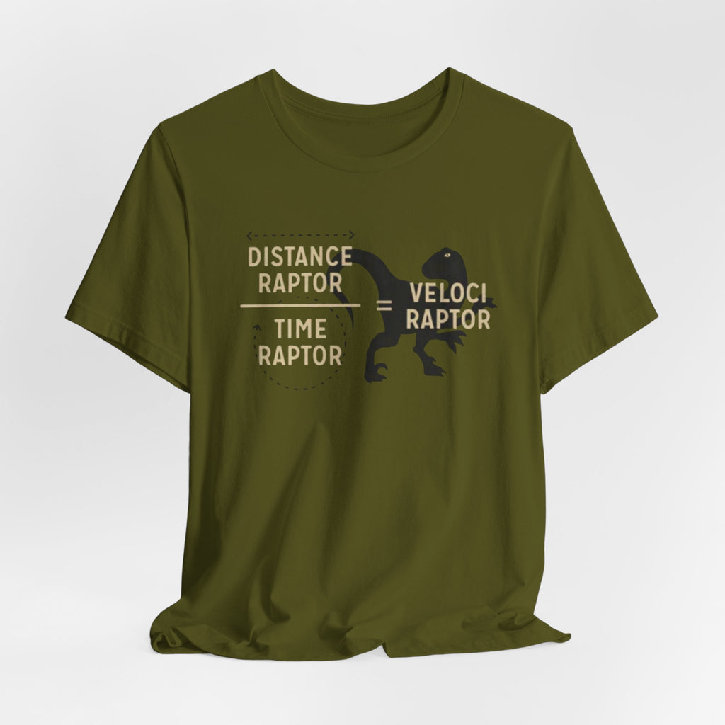 Distance Time Veloci Raptor T-Shirt | Dinosaur Science Humor Tee