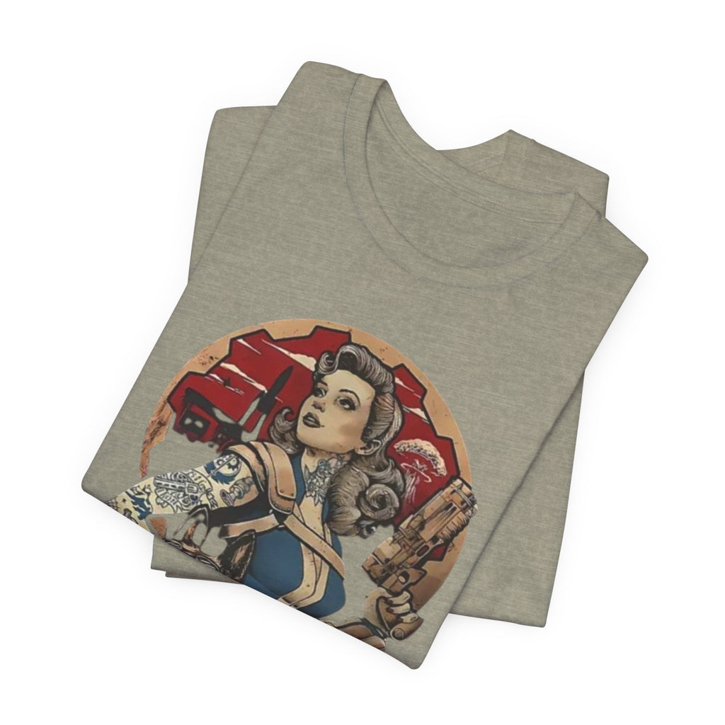 Fallout Pin-Up T‑Shirt — Vintage Vault Girl Retro Video Game Tee