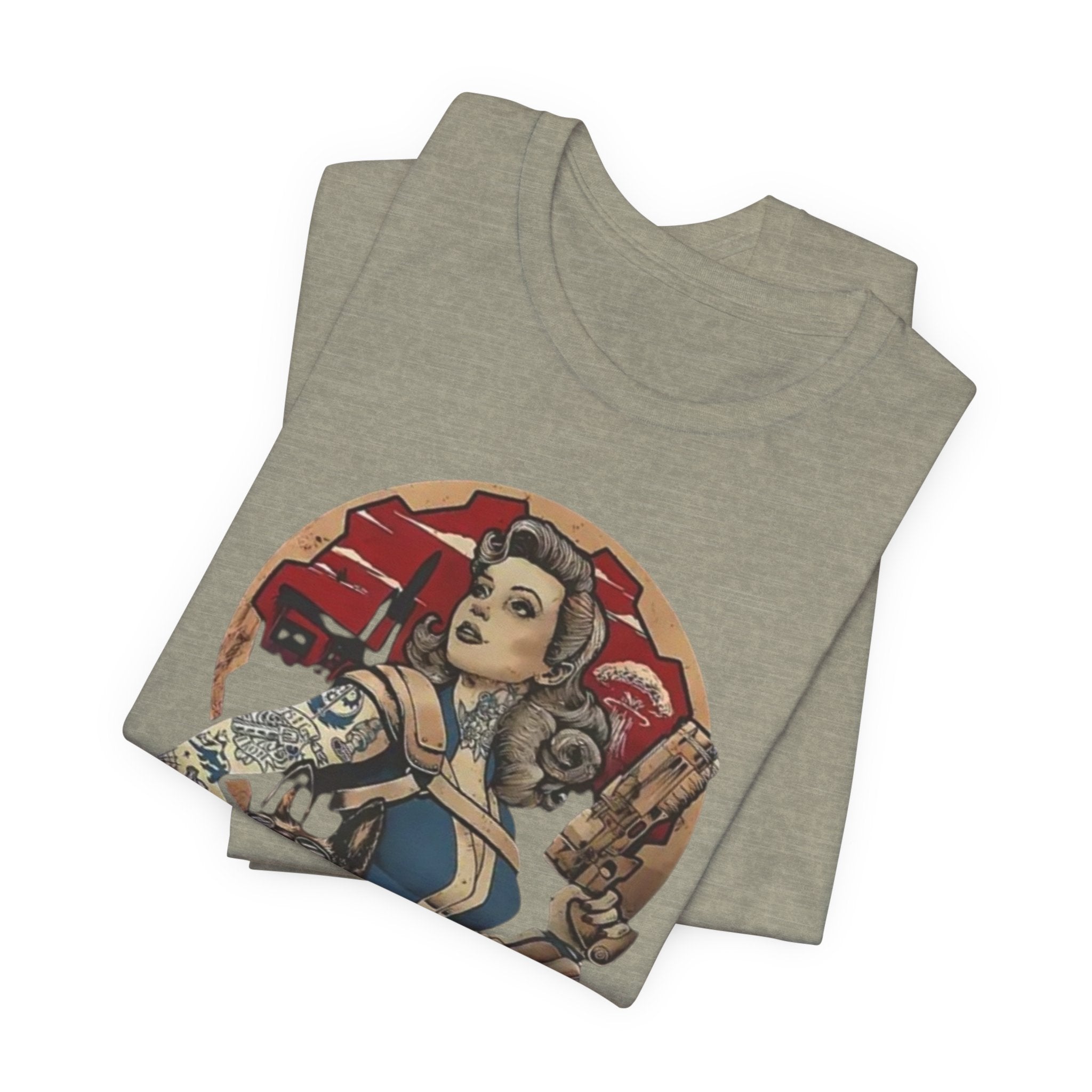 Fallout Pin-Up T‑Shirt — Vintage Vault Girl Retro Video Game Tee