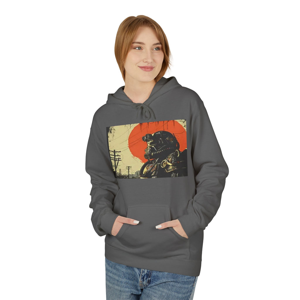 Vintage Biker Skull Hoodie , Fallout Hoodie— Sunset Rider Graphic Pullover